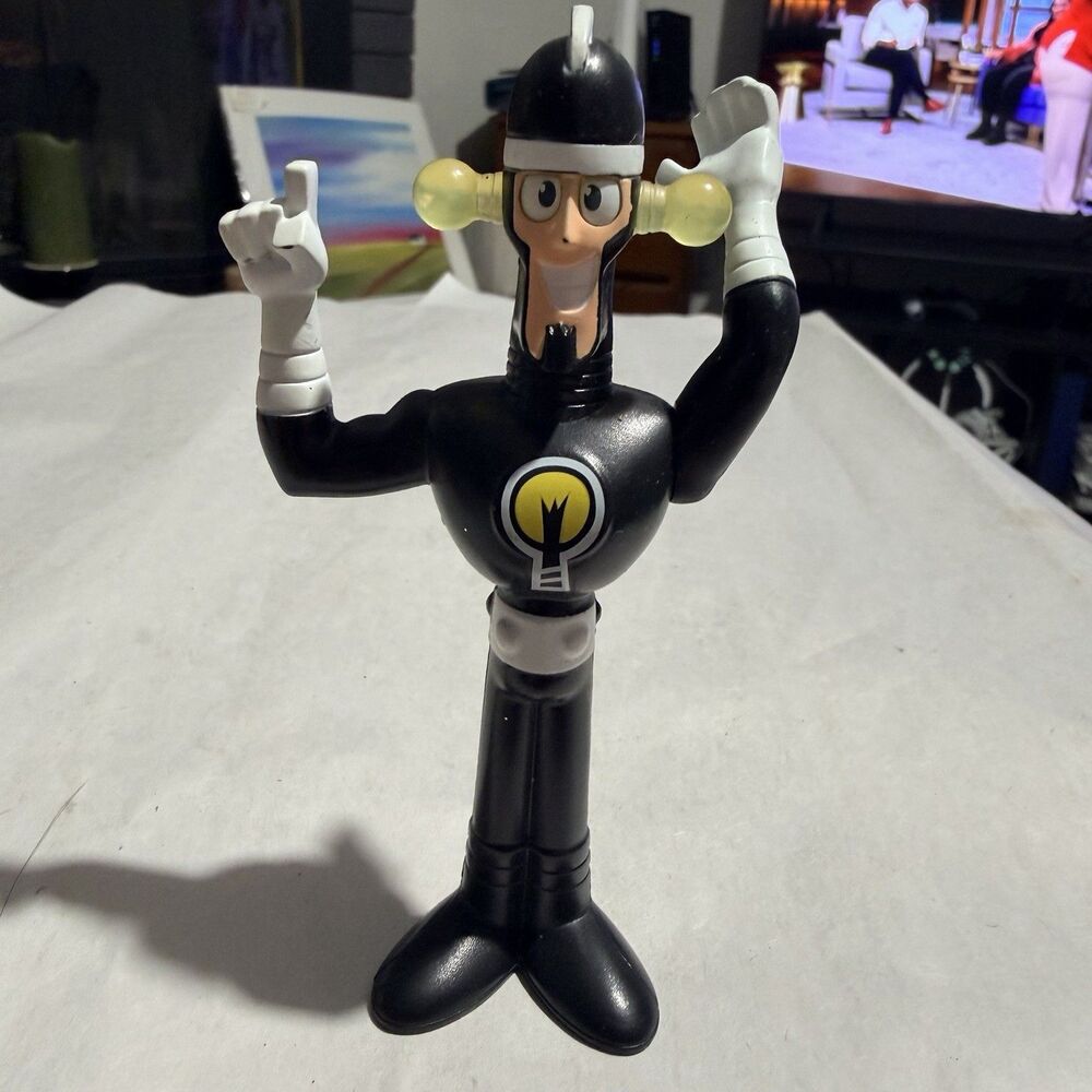 Idea Man Light-bulb Black Outfit Guy Toy Action Figure - Light Works!